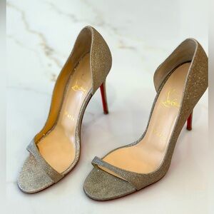 Like new, Christian Louboutin sparkly heels, size 6 (36.5)